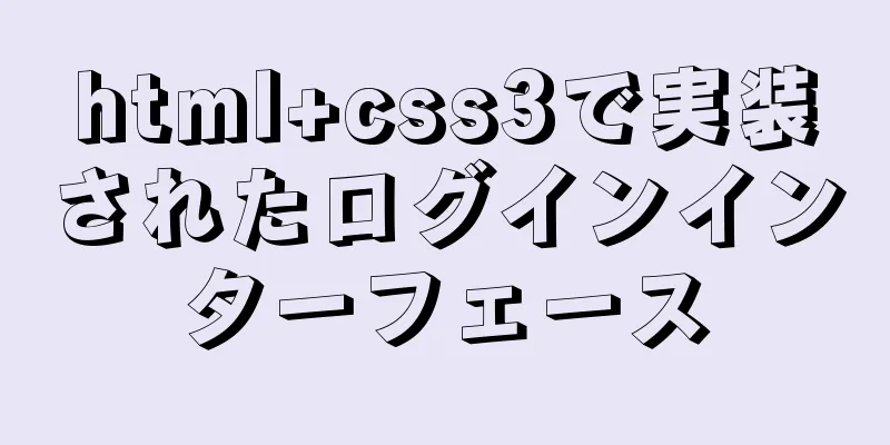 html+css3で実装されたログインインターフェース