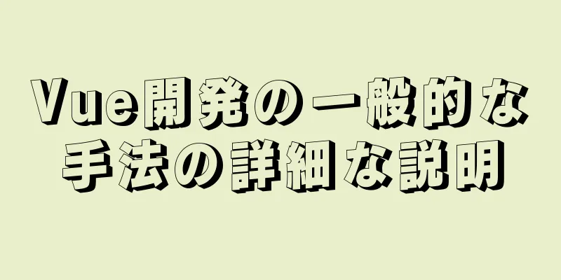 Vue開発の一般的な手法の詳細な説明