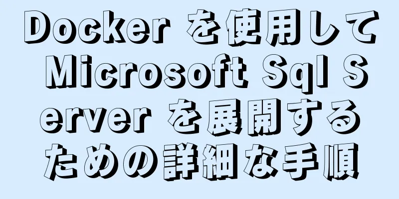 Docker を使用して Microsoft Sql Server を展開するための詳細な手順