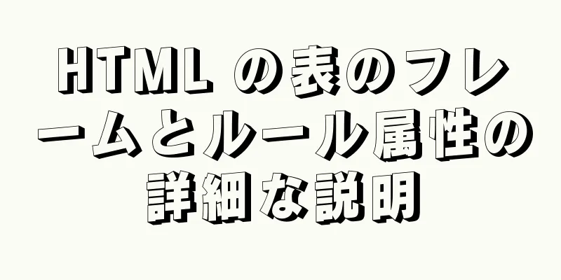 HTML の表のフレームとルール属性の詳細な説明
