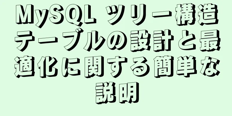 MySQL ツリー構造テーブルの設計と最適化に関する簡単な説明