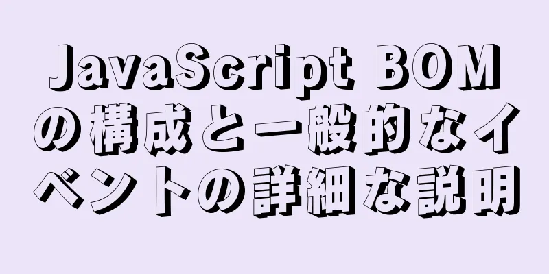 JavaScript BOMの構成と一般的なイベントの詳細な説明