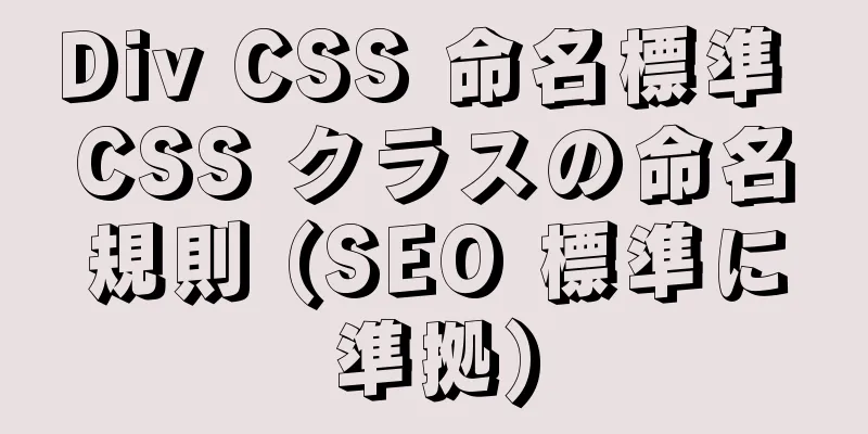 Div CSS 命名標準 CSS クラスの命名規則 (SEO 標準に準拠)