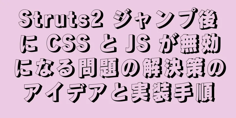 Struts2 ジャンプ後に CSS と JS が無効になる問題の解決策のアイデアと実装手順