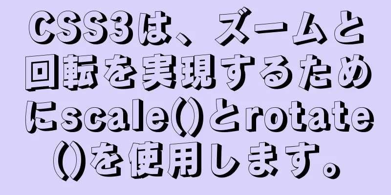 CSS3は、ズームと回転を実現するためにscale()とrotate()を使用します。