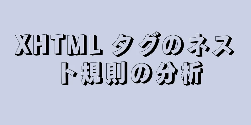 XHTML タグのネスト規則の分析