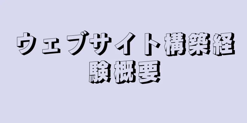 ウェブサイト構築経験概要