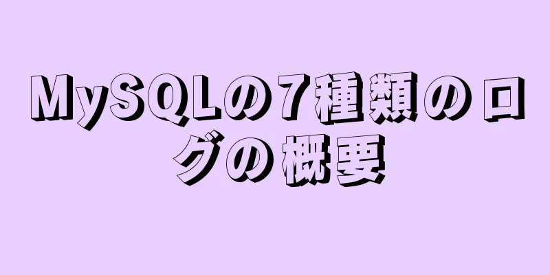 MySQLの7種類のログの概要