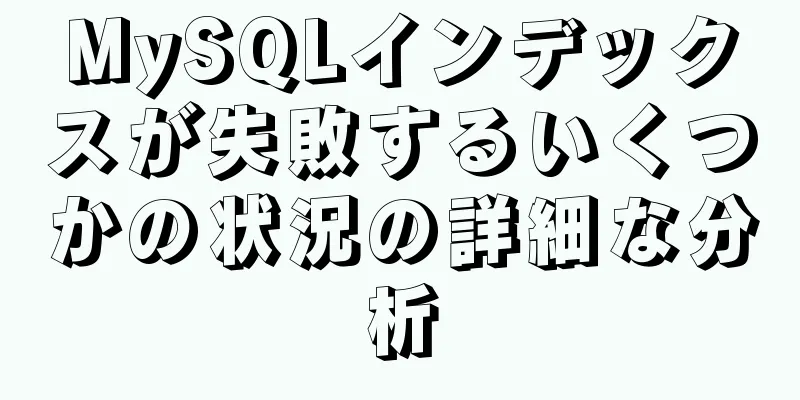 MySQLインデックスが失敗するいくつかの状況の詳細な分析