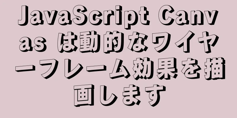 JavaScript Canvas は動的なワイヤーフレーム効果を描画します