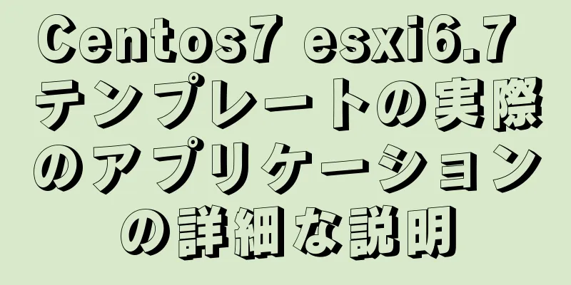 Centos7 esxi6.7 テンプレートの実際のアプリケーションの詳細な説明