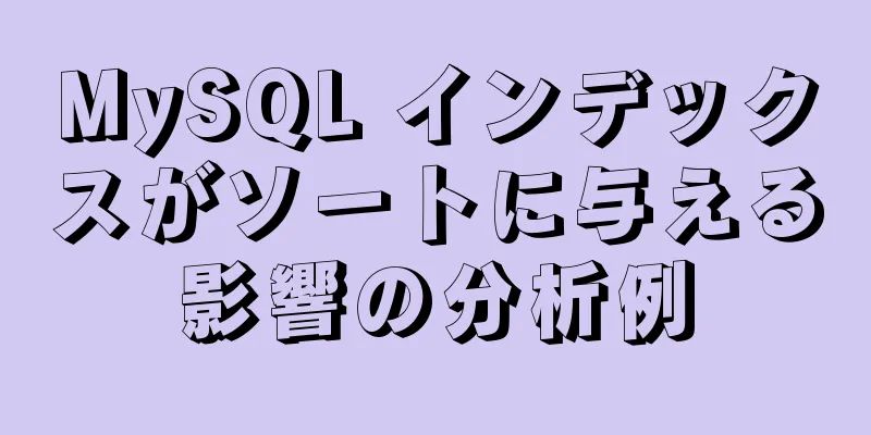 MySQL インデックスがソートに与える影響の分析例