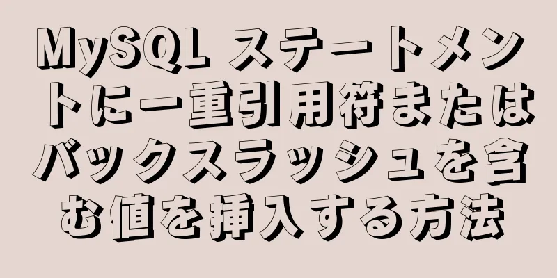 MySQL ステートメントに一重引用符またはバックスラッシュを含む値を挿入する方法
