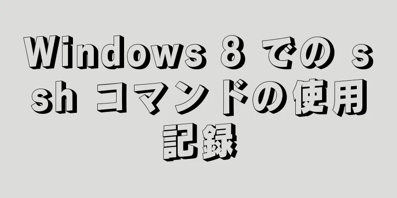 Windows 8 での ssh コマンドの使用記録
