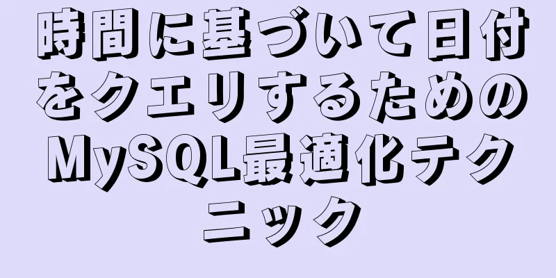 時間に基づいて日付をクエリするためのMySQL最適化テクニック