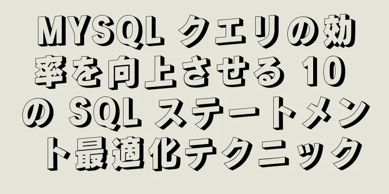 MYSQL クエリの効率を向上させる 10 の SQL ステートメント最適化テクニック