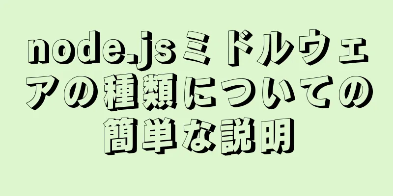 node.jsミドルウェアの種類についての簡単な説明