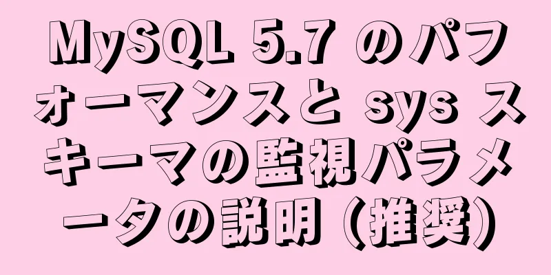 MySQL 5.7 のパフォーマンスと sys スキーマの監視パラメータの説明 (推奨)