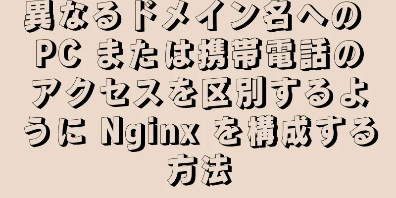 異なるドメイン名への PC または携帯電話のアクセスを区別するように Nginx を構成する方法