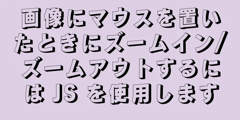 画像にマウスを置いたときにズームイン/ズームアウトするには JS を使用します