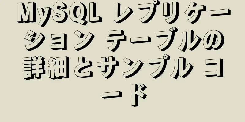 MySQL レプリケーション テーブルの詳細とサンプル コード